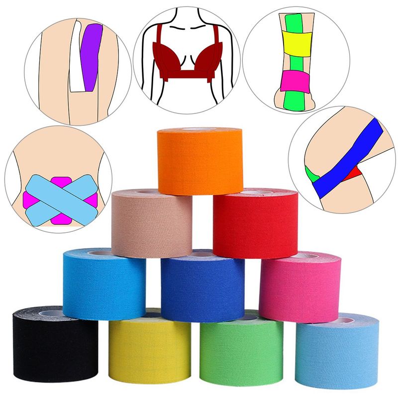 Rotolo di nastro kinesiologico – Nastro sportivo impermeabile per supporto muscolare, comfort articolare e recupero (da 2,5 cm a 10 cm)