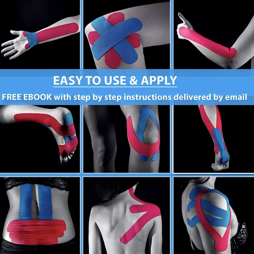 Nastro Kinesiologico Elastico per Allenamento Atletico, Riabilitazione e Supporto Quotidiano | Nastro di supporto resistente al sudore e delicato sulla pelle Nastro Kinesiologico Elastico per Allenamento Atletico, Riabilitazione e Supporto Quotidiano | Nastro di supporto resistente al sudore e delicato sulla pelle