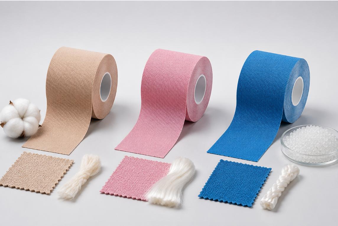 Nastro kinesiologico in cotone, rayon e nylon: quale materiale si adatta al tuo marchio?